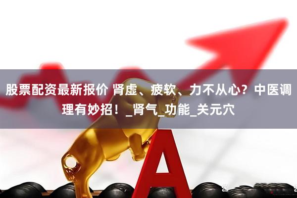 股票配资最新报价 肾虚、疲软、力不从心？中医调理有妙招！_肾气_功能_关元穴