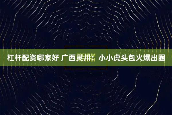 杠杆配资哪家好 广西灵川：小小虎头包火爆出圈